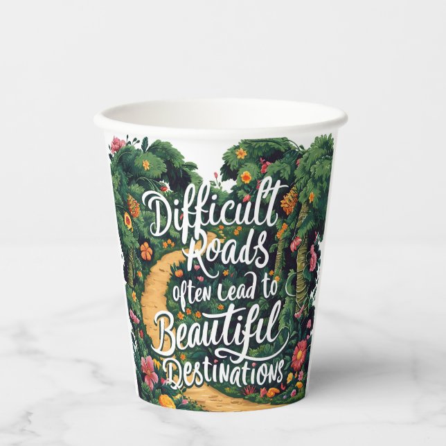 Vasos De Papel Carretera y destino difíciles (Anverso)