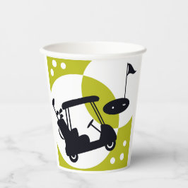 Vasos De Papel Carrito de golf, clubes y verdes