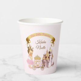 Vasos De Papel Carruaje de Castillo de Princesa Real Rosa Dorado 