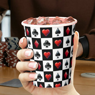 Vasos De Papel Cartel de juego de tarjetas de casino
