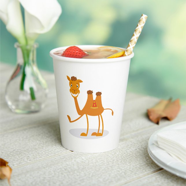 Vasos De Papel Cartoon Camel Smiling Desert Animal Character (Subido por el creador)