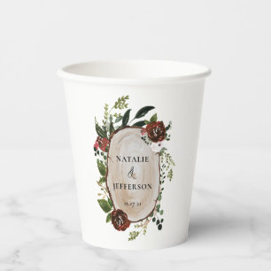 Vasos De Papel casa de campo botánica boda de trozos rústicos de 