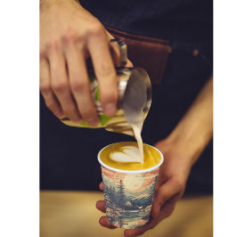 Vasos De Papel Casa de montaña Escandinavia Retro Art