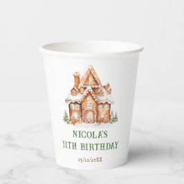 Vasos De Papel Casa de pan de jengibre decorando fiesta de cumple
