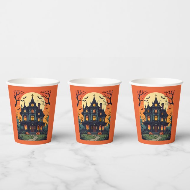 Vasos De Papel Casa Embrujada - Callejón Embrujado del Diablo (Multi)