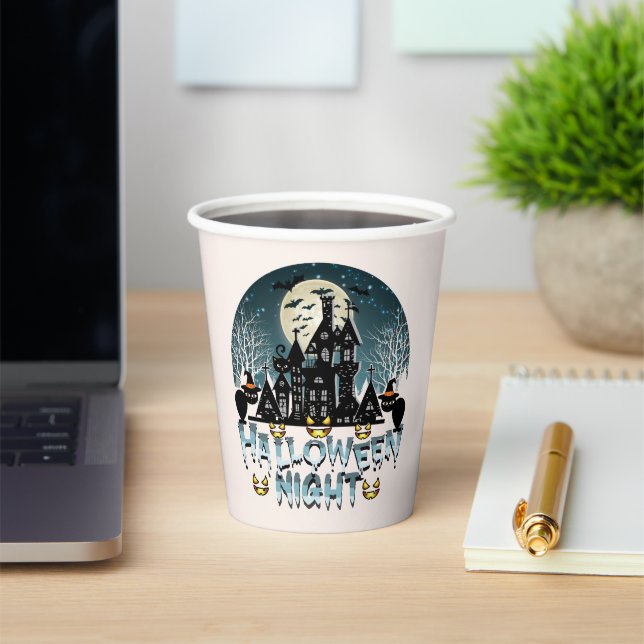 Vasos De Papel Casa embrujada, Papel Adulto de la Noche Scary Hal (in situ)