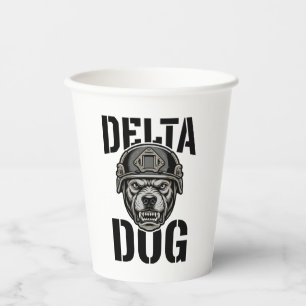 Vasos De Papel Casco de Bulldog Delta Dog Diseño de Grabado Vinta