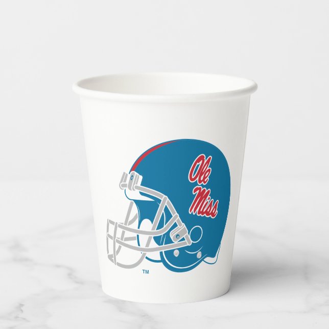 Vasos De Papel Casco de fútbol Ole Miss | Azul claro (Reverso )
