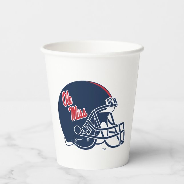Vasos De Papel Casco de fútbol Ole Miss | Azul oscuro (Reverso )