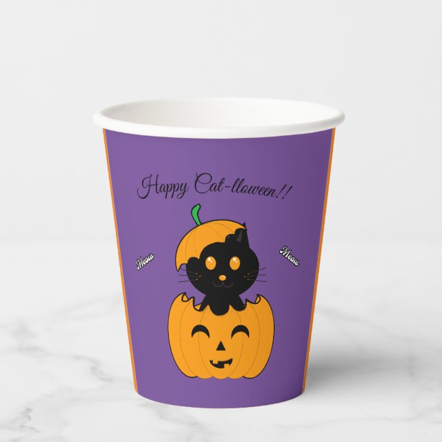 Vasos De Papel Cat-lloween Paper cup (Anverso)