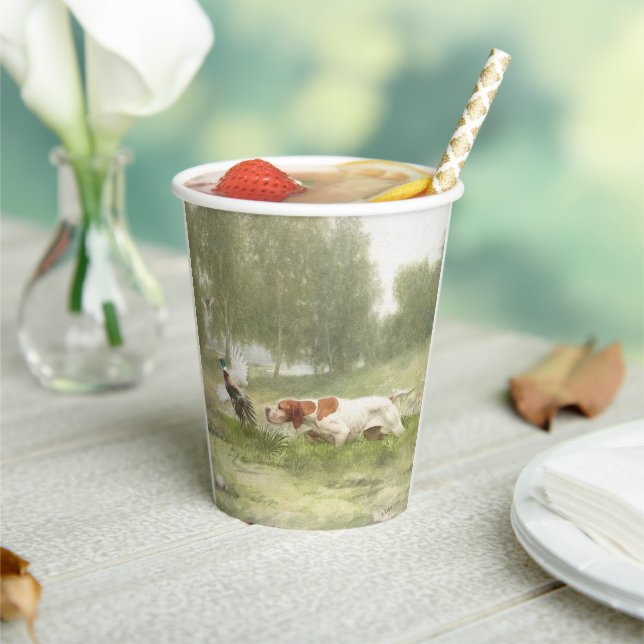 Vasos De Papel Caza de faisanes con puntero (in situ)