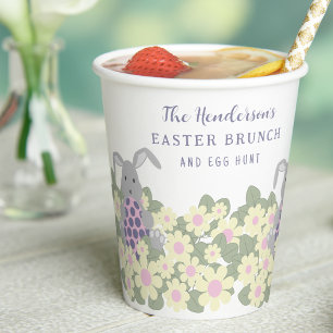 Vasos De Papel Caza de Huevos de Brunch de Pascua Personalizada C
