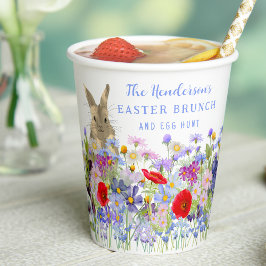 Vasos De Papel Caza de huevos de Pascua y Brunch Bunny Floral