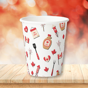 Vasos De Papel CBQ canadiense por el Día de Canadá