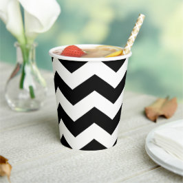 Vasos De Papel Cebra en zigzag en blanco y negro
