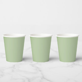 Vasos De Papel Celadón verde de jade sólido 