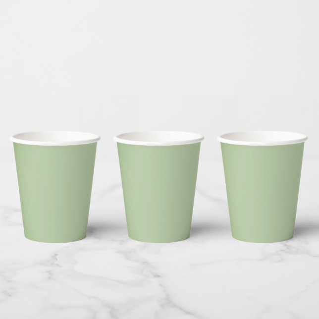 Vasos De Papel Celadón verde de jade sólido  (Multi)