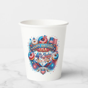 Vasos De Papel Celebra el cumpleaños número 250 de Estados Unidos