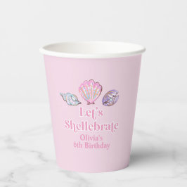 Vasos De Papel Celebra la Playa de Conchas Cumpleaños