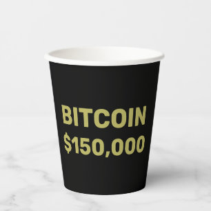 Vasos De Papel Celebración de Bitcoin 150000