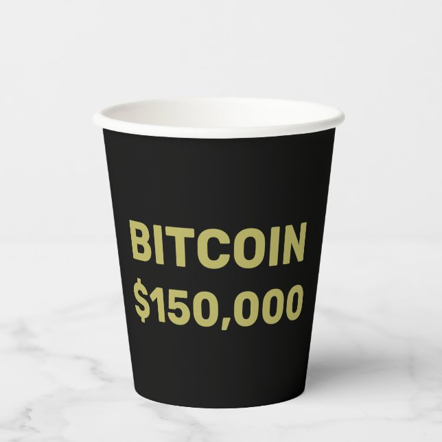 Vasos De Papel Celebración de Bitcoin 150000 (Anverso)