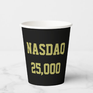Vasos De Papel Celebración de la bolsa de valores NASDAQ 25000