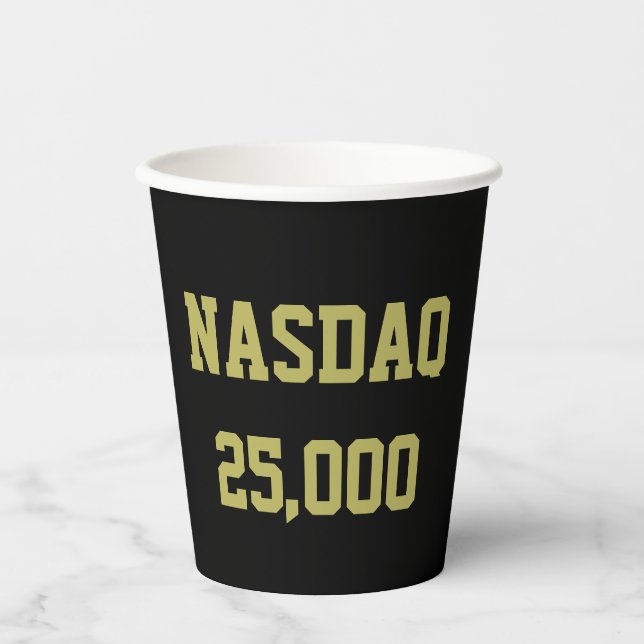 Vasos De Papel Celebración de la bolsa de valores NASDAQ 25000 (Anverso)