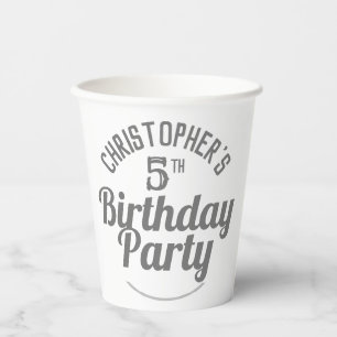 Vasos De Papel Celebración de las tazas de papel de quinto cumple