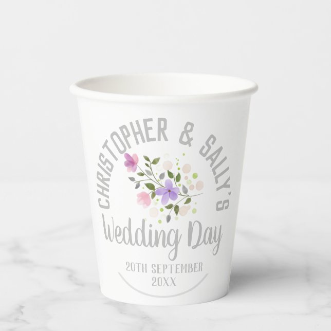 Vasos De Papel Celebración de una boda (Anverso)