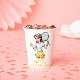 Vasos De Papel Celebración del Chica de tenis Ace