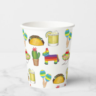 Vasos De Papel Celebración del Cinco de Mayo Fiesta Taco Piñata C