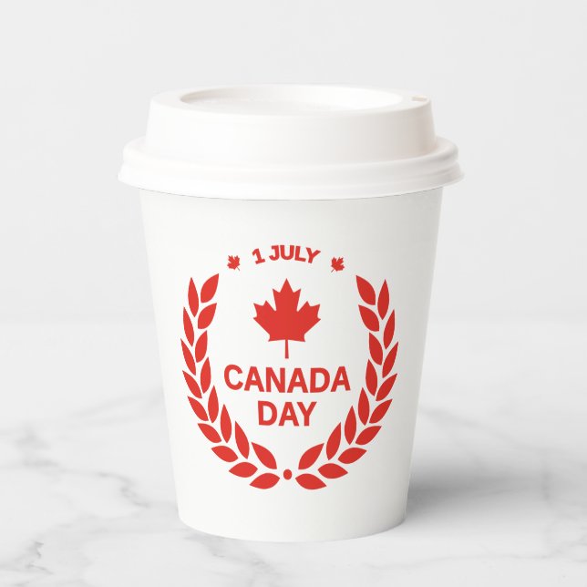 Vasos De Papel Celebración del Día de Canadá-24658 (Anverso)