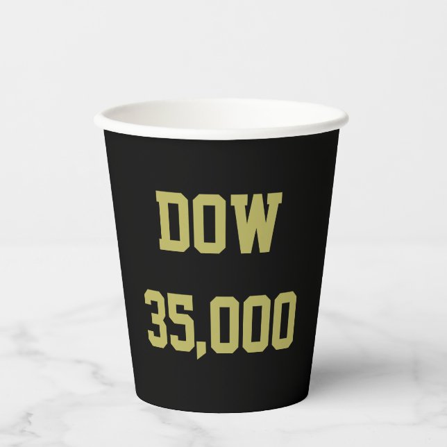 Vasos De Papel Celebración del Dow 35000 (Anverso)