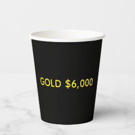 Vasos De Papel Celebración del Mercado de Oro $6,000