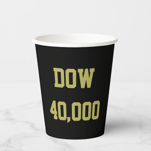 Vasos De Papel Celebración del mercado de valores Dow 40000 (Anverso)