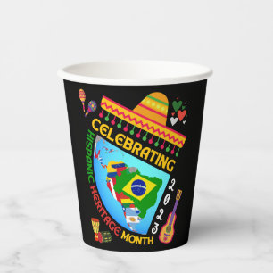 Vasos De Papel Celebración del MES del PATRIMONIO HISPANO