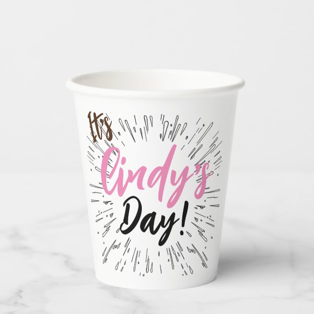 Vasos De Papel Celebración personalizada (Anverso)