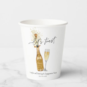 Vasos De Papel Celebremos la Fiesta de Compromiso de Parejas