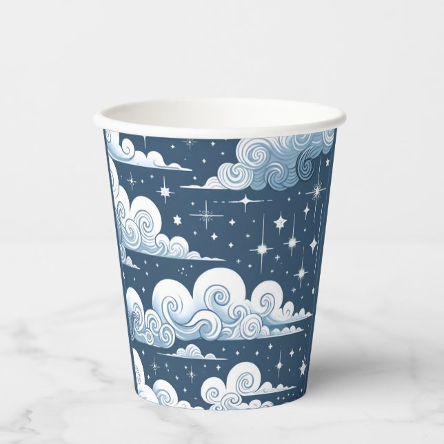 Vasos De Papel Celeste azul caprichoso (Anverso)