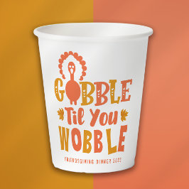 Vasos De Papel Cena Agradable Gobble Hasta Que Tocas