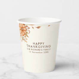 Vasos De Papel Cena de Acción de Gracias Invitar Tema Boho