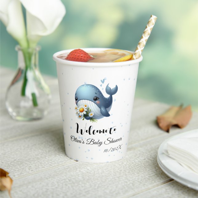 Vasos De Papel Cena de bebé ballena Baby Shower taza de papel (in situ)