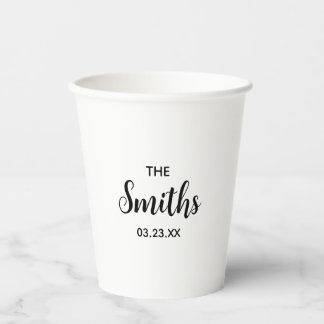 Vasos De Papel Cena de ensayo de recepción de boda personalizada