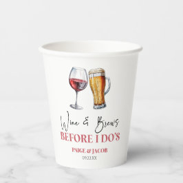 Vasos De Papel Cena de ensayo de Wine and Brews Before I Do