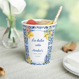 Vasos De Papel Cena italiana La Dolce Vita para despedida de solt