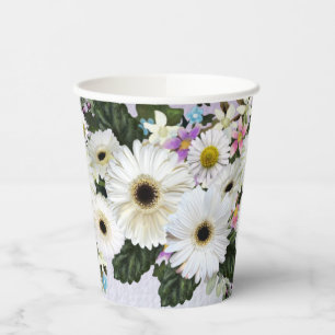 Vasos De Papel Centro de Gerbera para Boda 