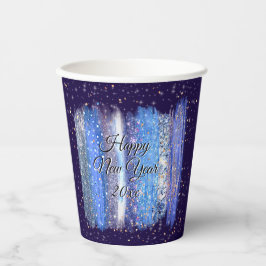 Vasos De Papel Cepillo helado azul sacude feliz año nuevo 20xx