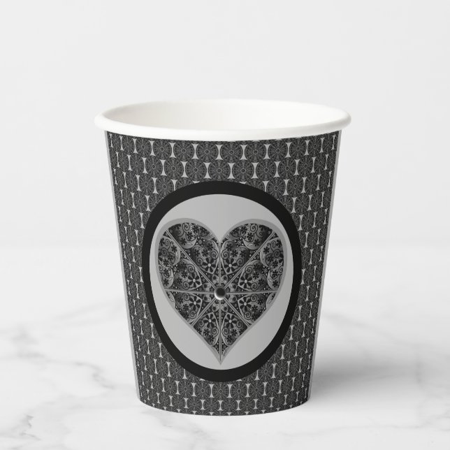 Vasos De Papel Ceramic Lace Black (Anverso)