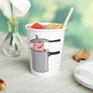 Vasos De Papel Cerdo en una olla