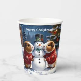 Vasos De Papel Cerdos de Guinea y Navidades de Snowman